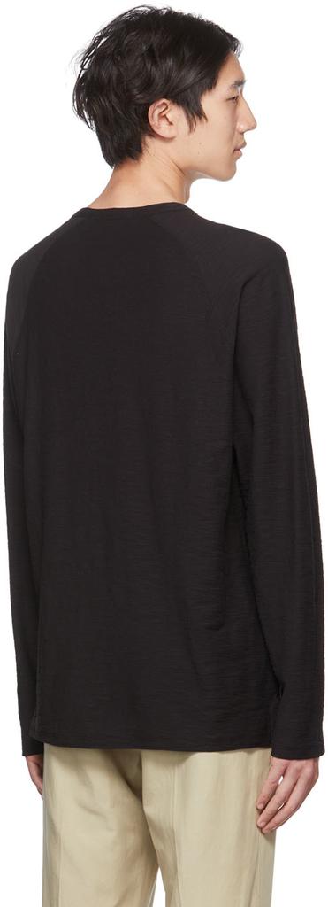 Black Pocket Long Sleeve T-Shirt商品第3张图片规格展示