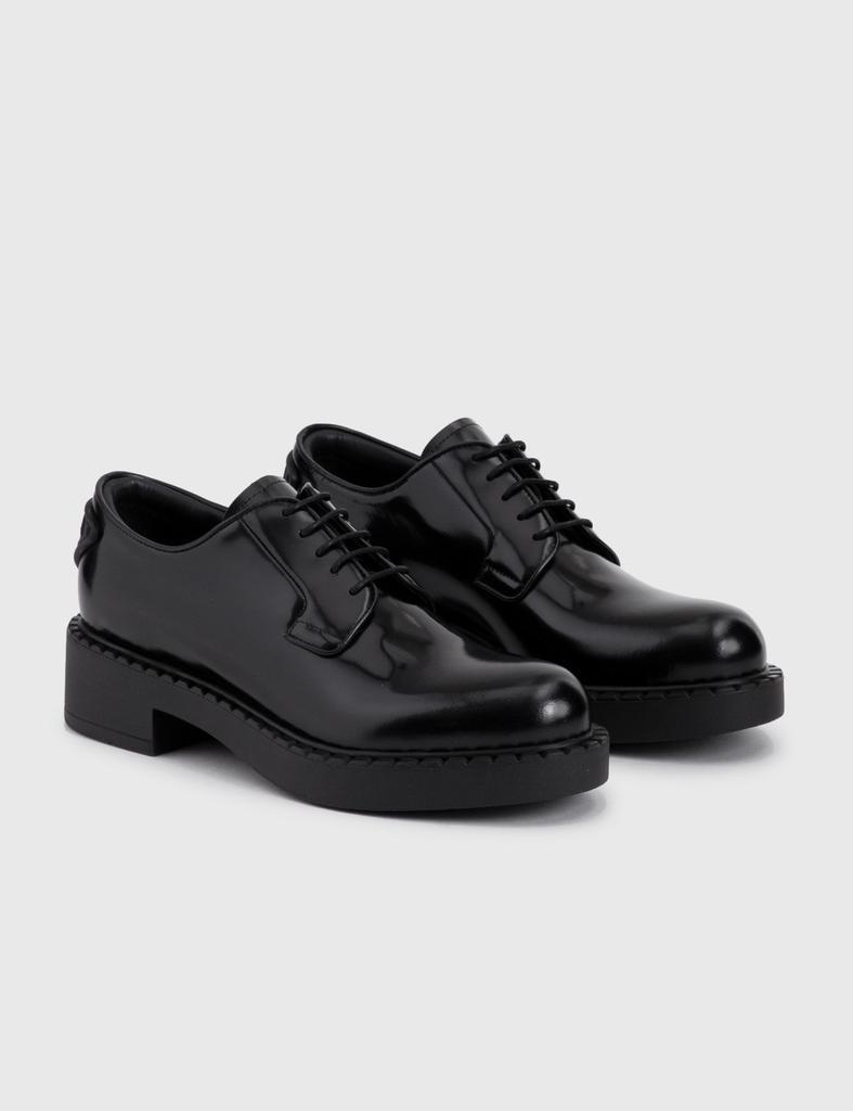 商品Prada|Brushed-Leather Derby Shoes,价格¥7125,第6张图片详细描述