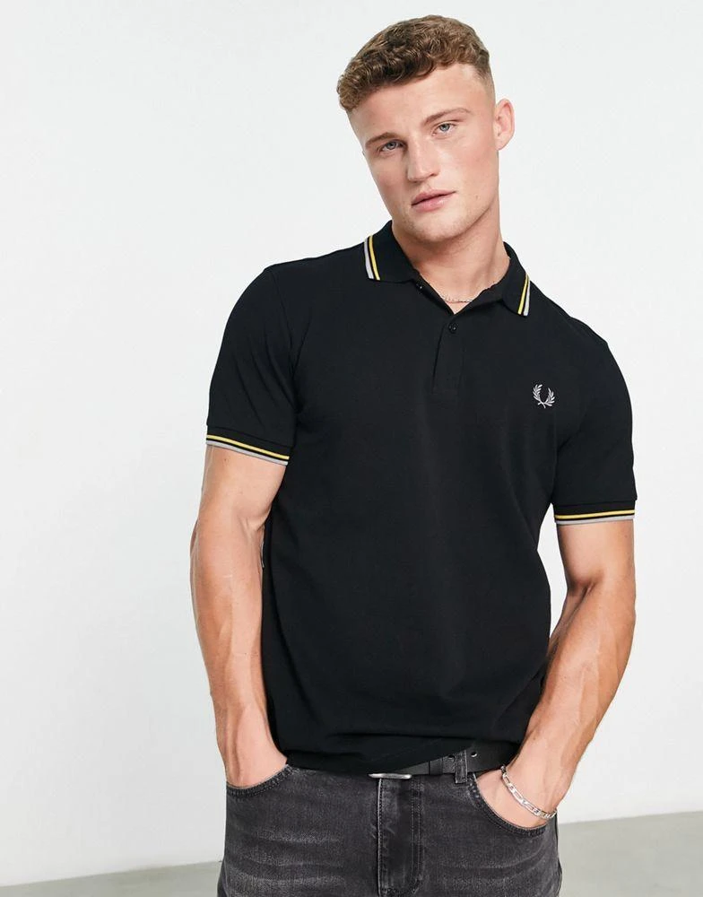 商品Fred Perry|Fred Perry twin tipped polo shirt in black,价格¥413,第1张图片