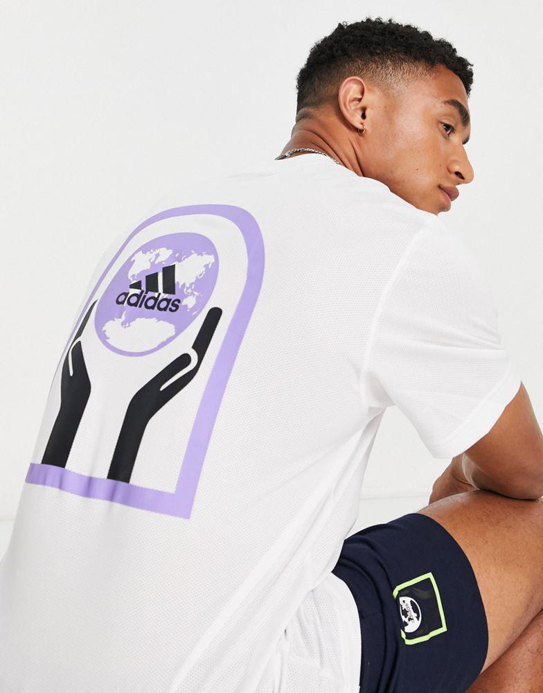 adidas Sportswear Globe back print t-shirt in white商品第3张图片规格展示