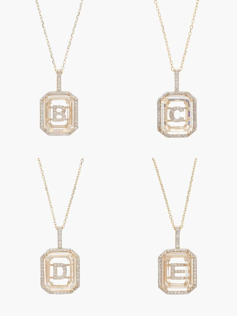 Initials diamond, quartz & 14kt gold necklace A-M 商品