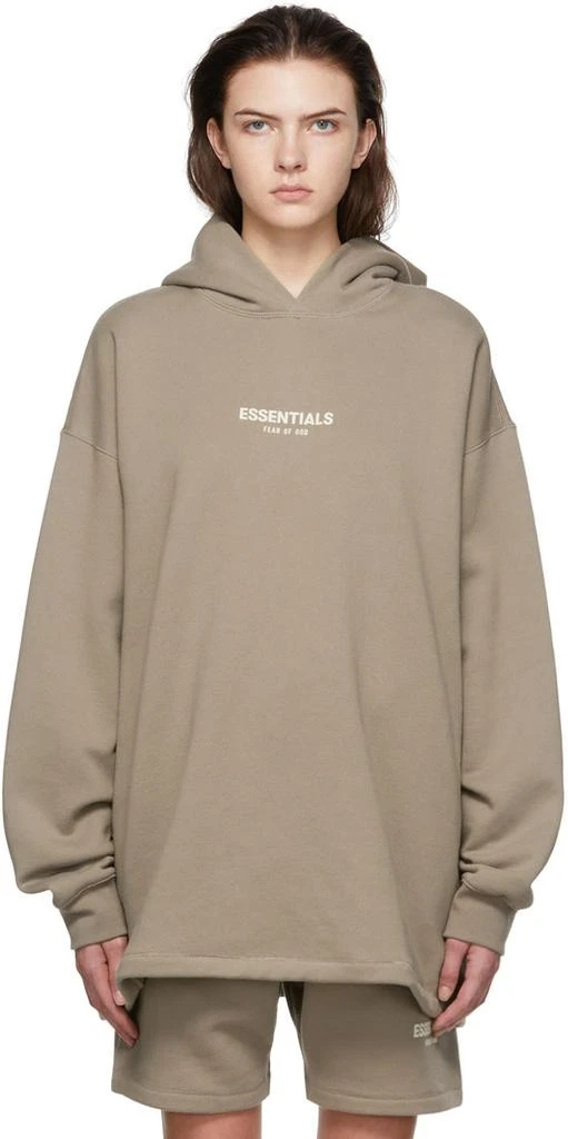 Fear of God ESSENTIALS Taupe Cotton Hoodie 1