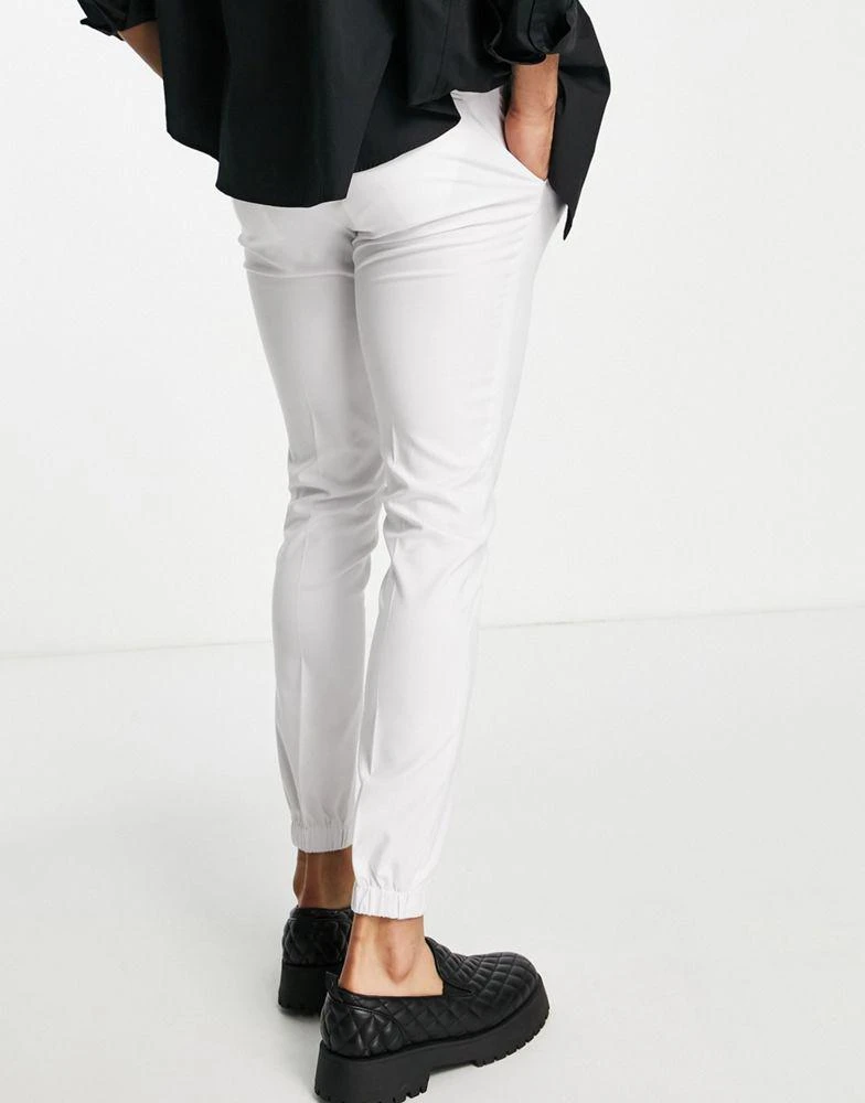 商品ASOS|ASOS DESIGN smart skinny jogger in white,价格¥172,第4张图片详细描述