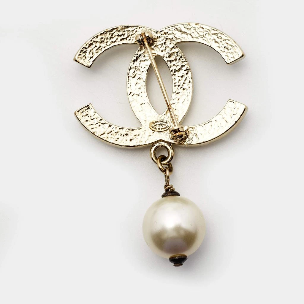 商品[二手商品] Chanel|Chanel CC Faux Pearl Gold Tone Brooch,价格¥3987,第2张图片详细描述