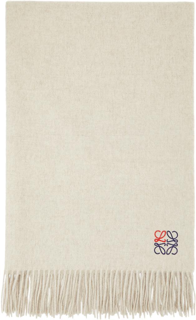 商品Loewe|Beige Cashmere Anagram Scarf,价格¥8132,第1张图片