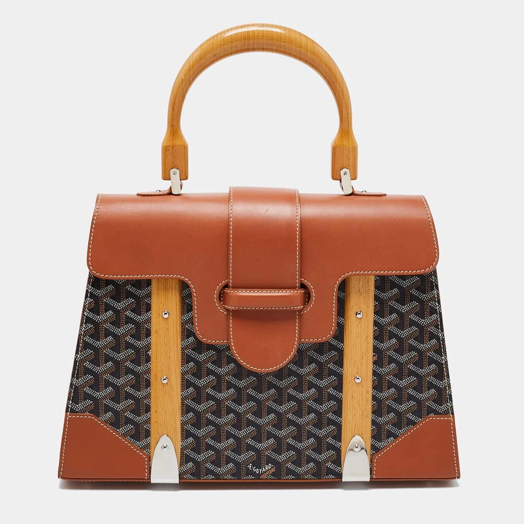 商品[二手商品] Goyard|Goyard Brown Goyardine Coated Canvas and Leather Saigon MM Top Handle Bag,价格¥24388,第1张图片