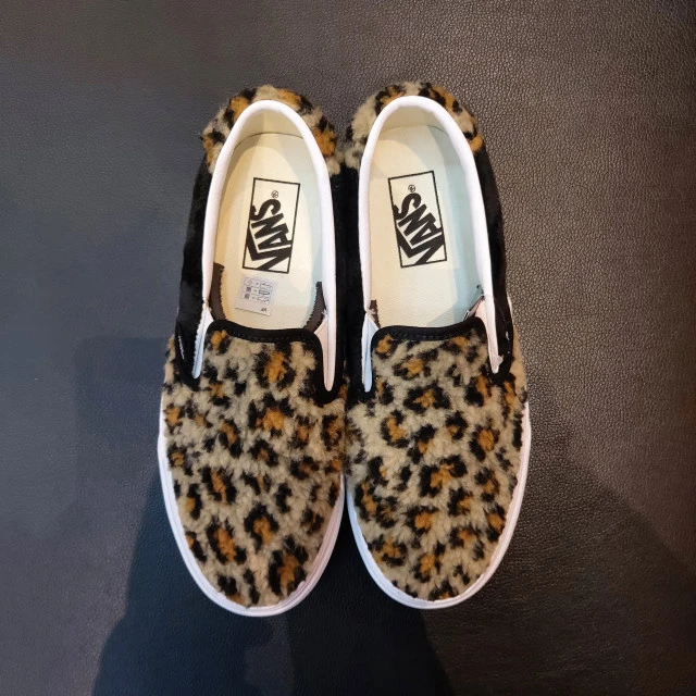 【韩国直邮|包邮包税】万斯 Slip-On 59 # Sherpa #男女通用鞋 # leopard/black (VN0A38GU6BX) 商品