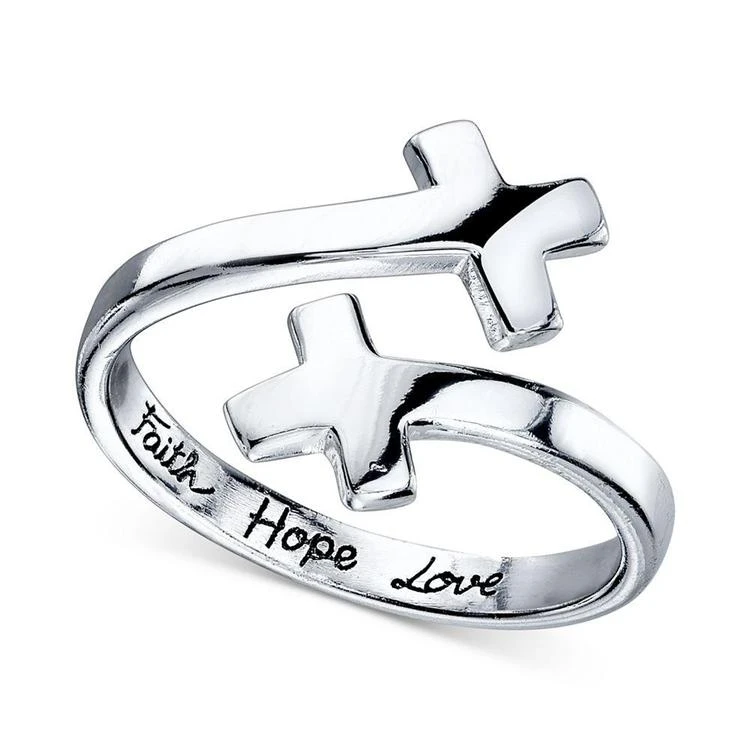 商品Unwritten|Bypass Cross Ring in Sterling Silver,价格¥210,第2张图片详细描述