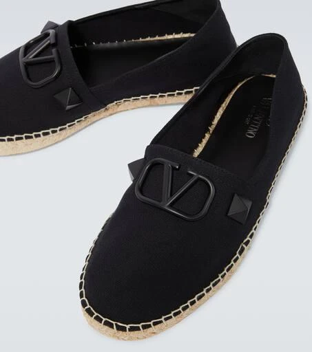 商品Valentino|Stud Sign帆布草编鞋,价格¥3313,第3张图片详细描述