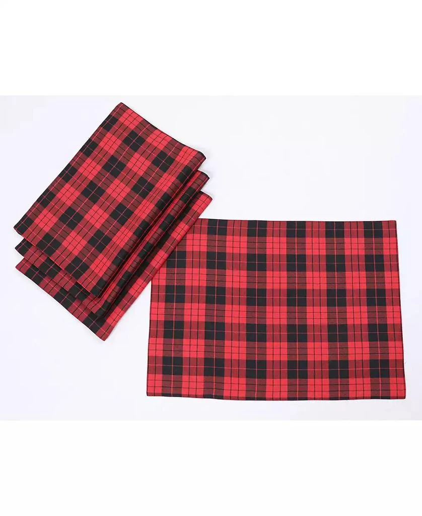 商品Manor Luxe|Holiday Plaid Placemats 14" x 20", Set of 4,价格¥385,第1张图片