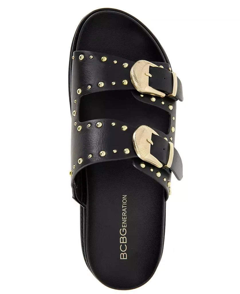 商品BCBG|Women's Barah Chunky Footbed Double Buckle Slip-On Sandals,价格¥320,第4张图片详细描述