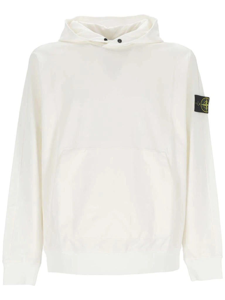 商品Stone Island|Stone Island Logo-Patch Long-Sleeved Hoodie,价格¥2141,第1张图片