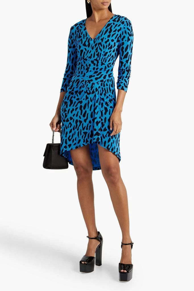 商品Diane von Furstenberg|David pleated leopard-print stretch-jersey mini dress,价格¥807,第2张图片详细描述