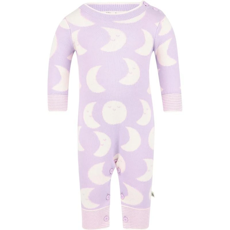 商品Bonnie Mob|Moons print organic baby romper in lilac and white,价格¥760,第1张图片