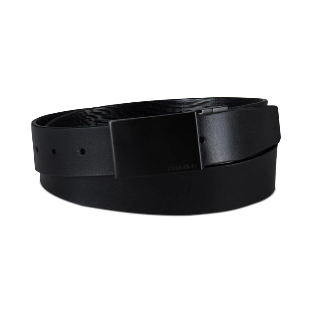 商品Calvin Klein|Men’s Matte Black Reversible Plaque Buckle Belt,价格¥373,第1张图片