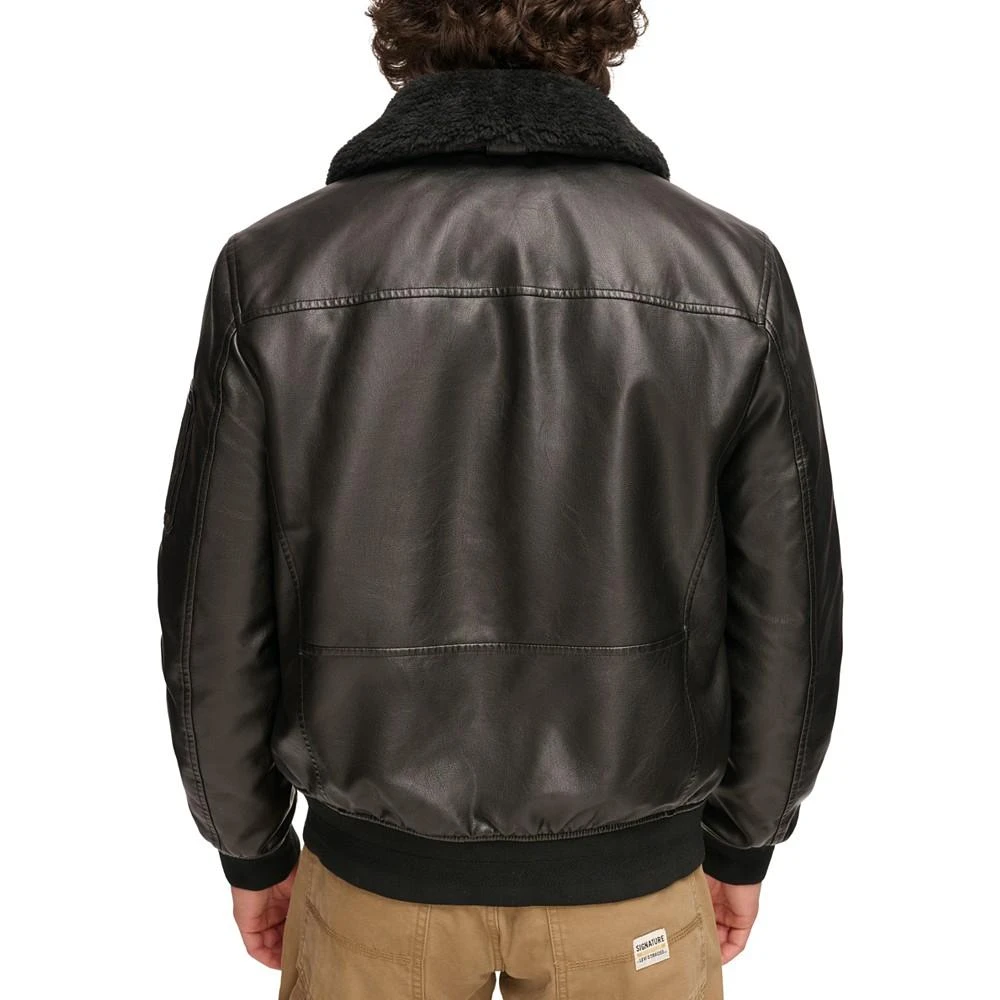 商品Tommy Hilfiger|Men's Faux-Fur-Trim Faux-Leather Bomber Jacket,价格¥1116,第2张图片详细描述
