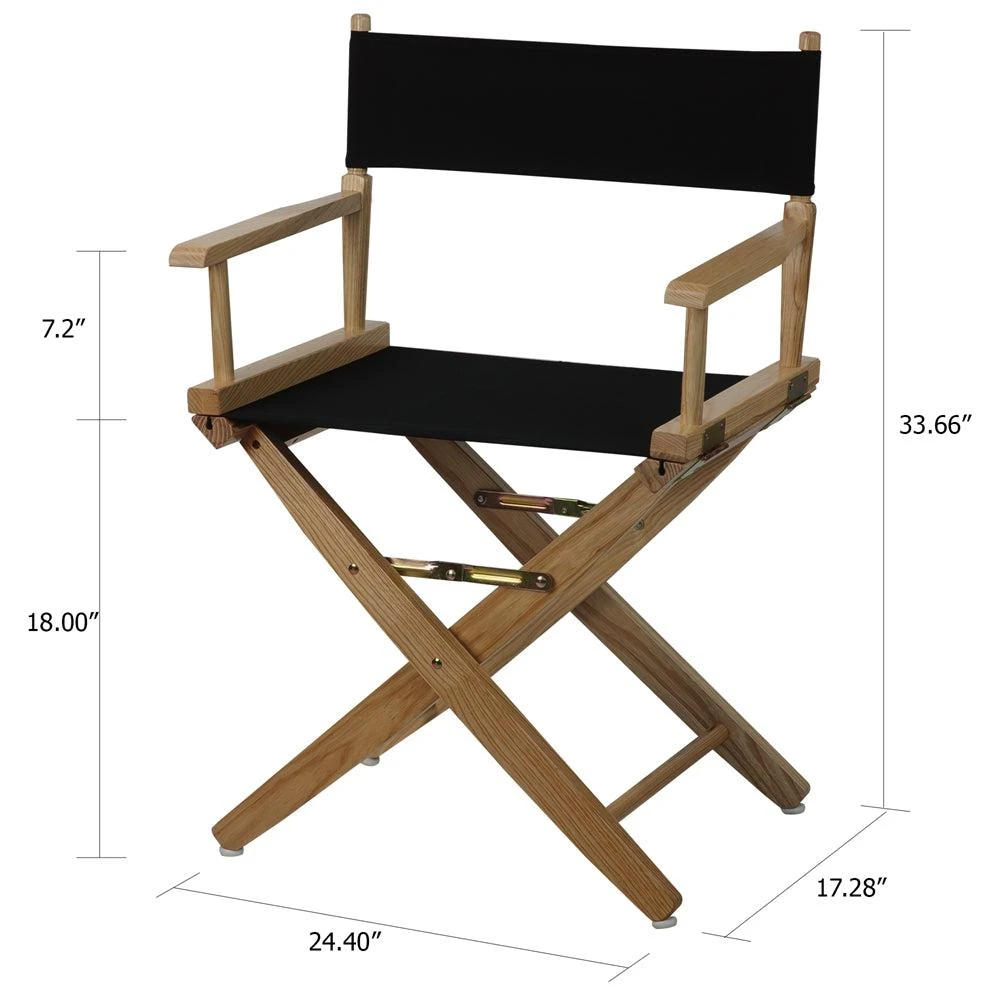 商品American Trails|Extra-Wide Premium 18"  Directors Chair Natural Frame W/Black Color Cover,价格¥1037,第5张图片详细描述