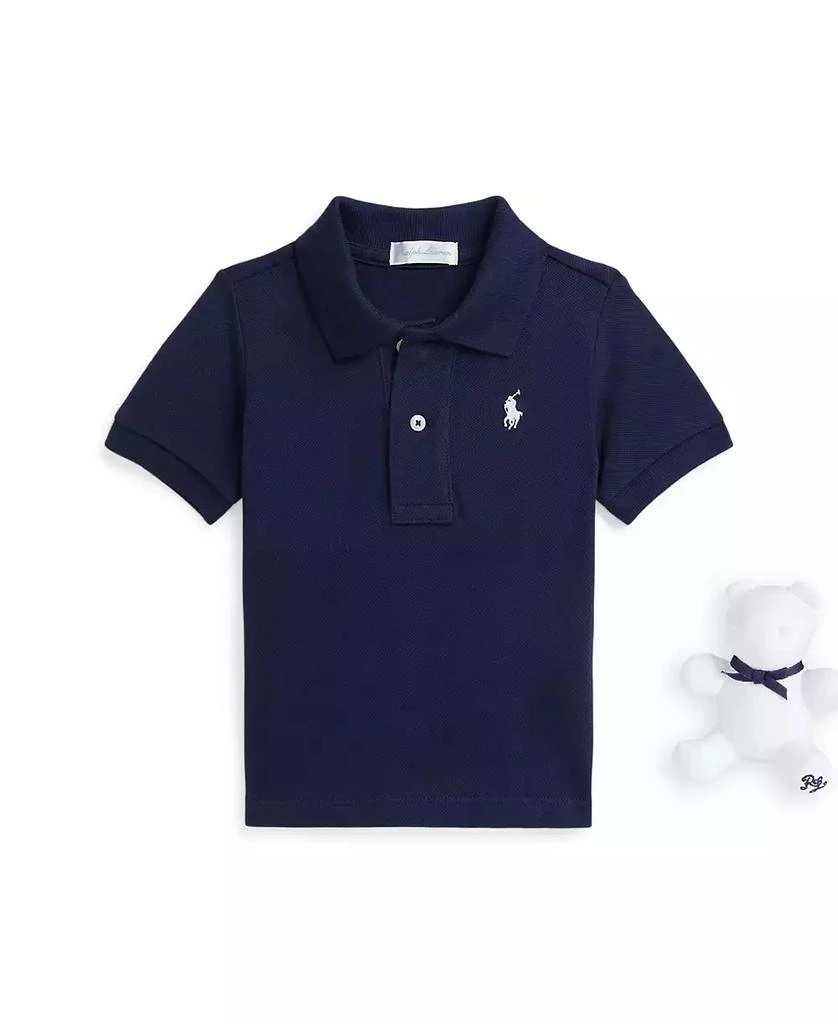 商品Ralph Lauren|Baby Boys or Girls Cotton Mesh Polo Shirt and Bear Gift Box Set,价格¥277,第2张图片详细描述