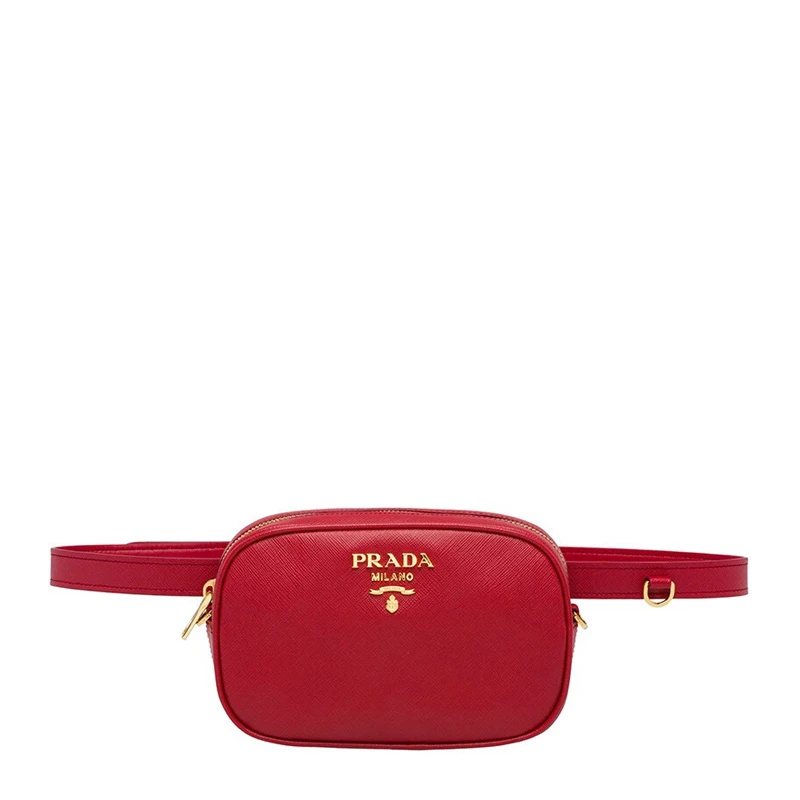 商品[国内直发] Prada|Prada 普拉达 女包红色牛皮斜挎腰包 1BL007-NZV-F068Z,价格¥5376,第1张图片
