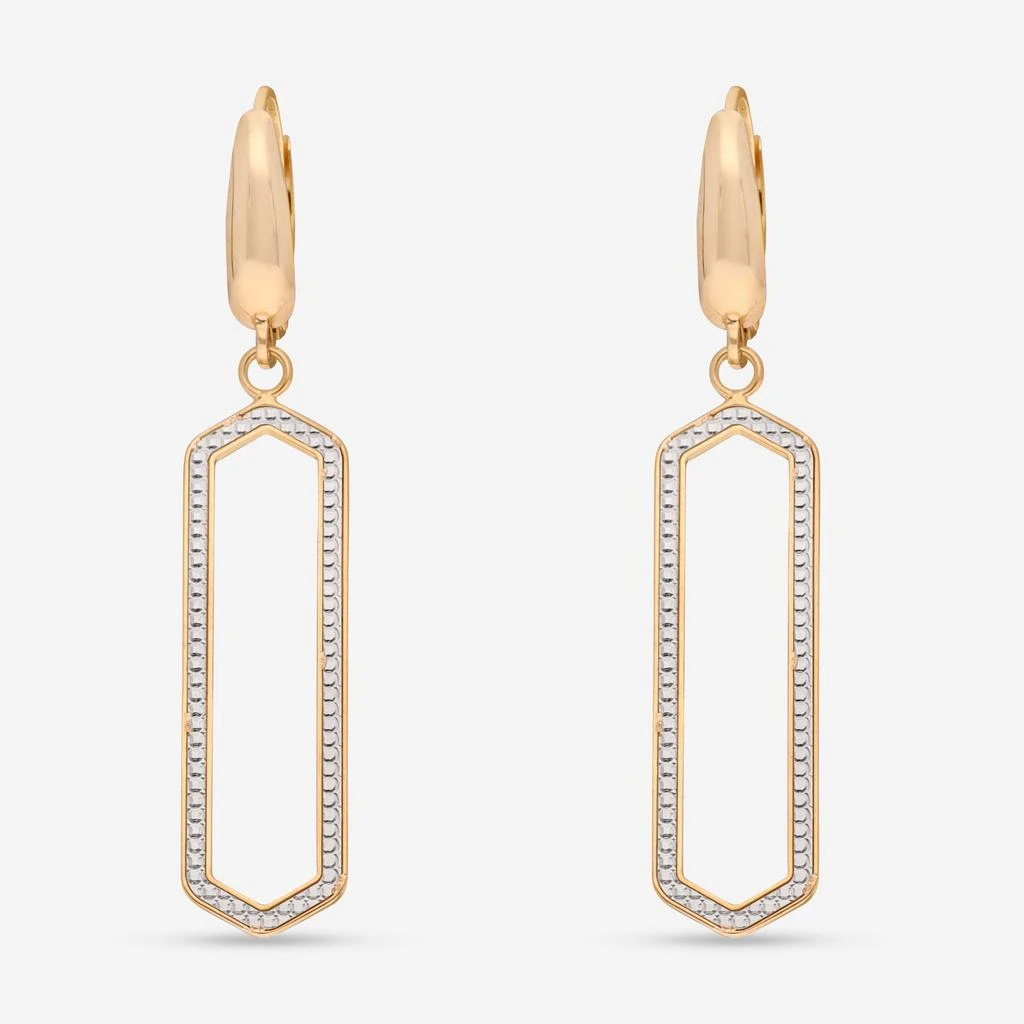 商品Ina Mar|Ina Mar 14K Yellow & White Gold Geometric Dangle Earrings E13402K4Yw,价格¥3882,第3张图片详细描述