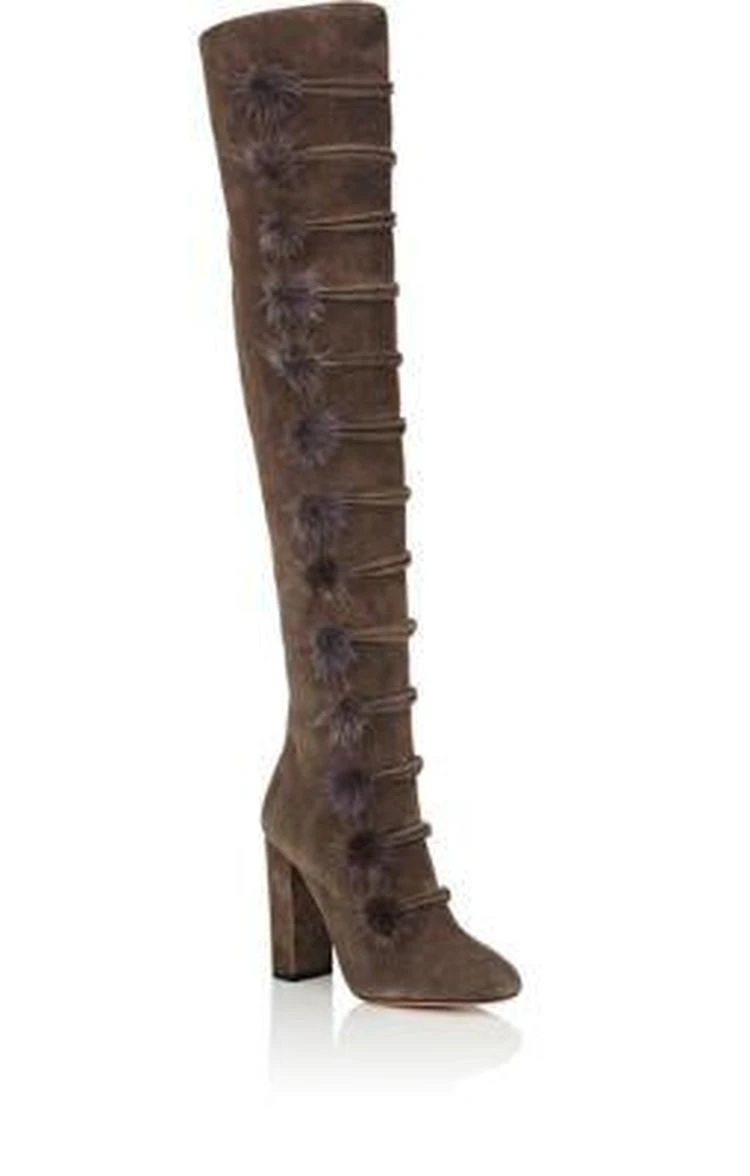 商品Aquazzura|Ulyana Suede Over-The-Knee Boots,价格¥7436,第2张图片详细描述