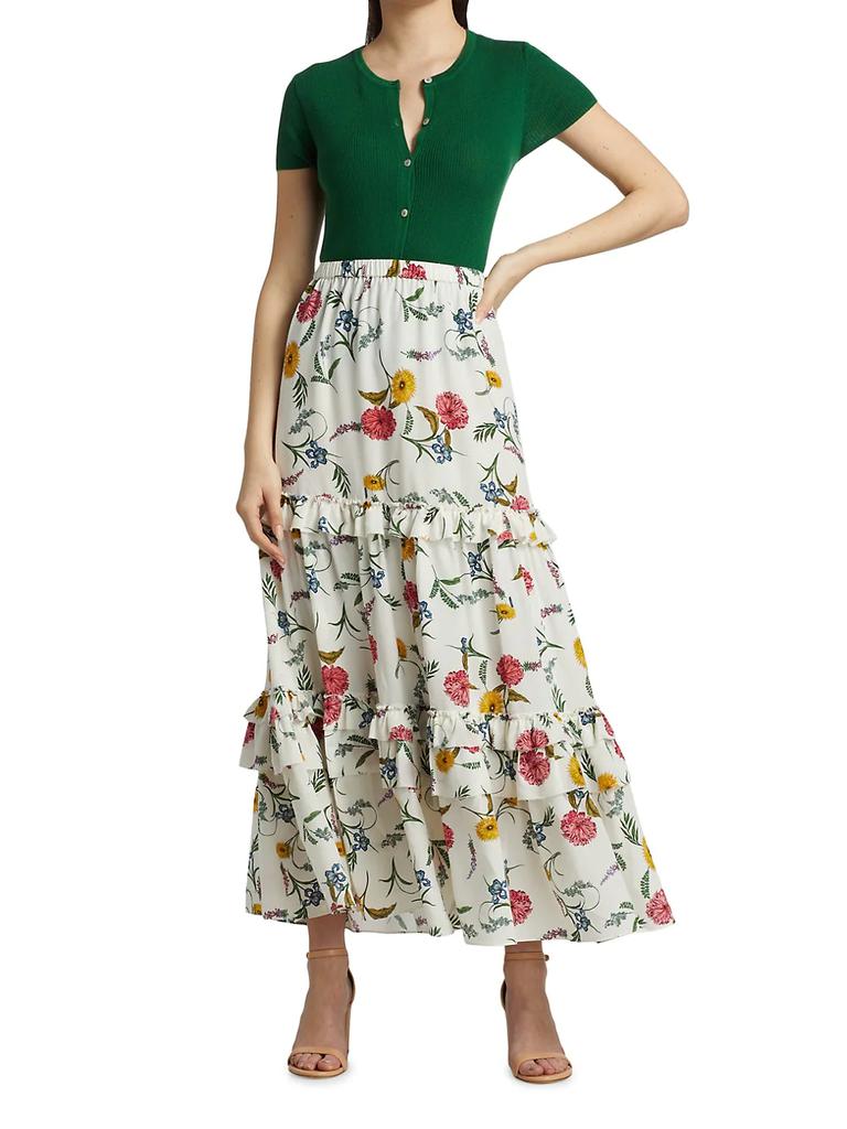 Silk Ruffle Midi-Skirt商品第2张图片规格展示