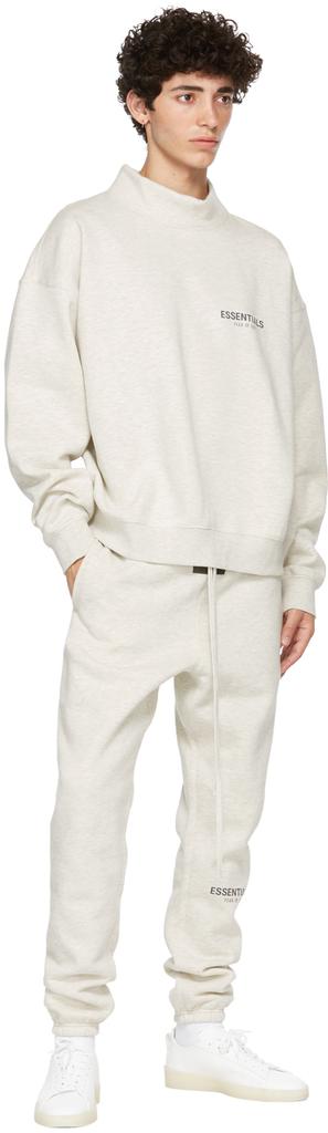 Grey Pullover Mock Neck Sweatshirt商品第4张图片规格展示