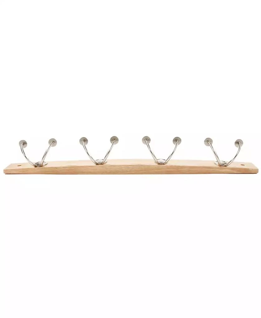 商品Spectrum|Stratford Wall Mount 4-Double Hook Wood Rack,价格¥337,第2张图片详细描述