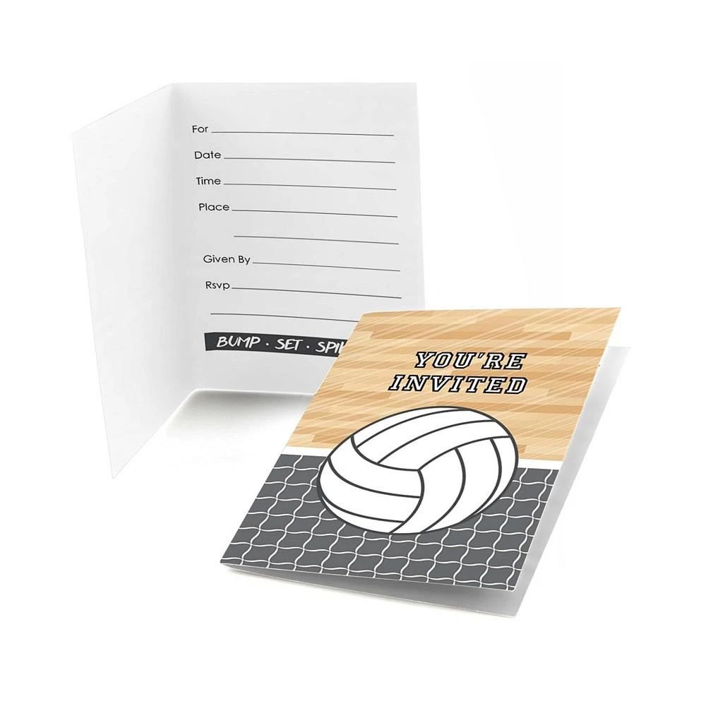 商品Big Dot of Happiness|Bump, Set, Spike - Volleyball Fill In Baby Shower or Birthday Invitations (8 ct),价格¥97,第1张图片