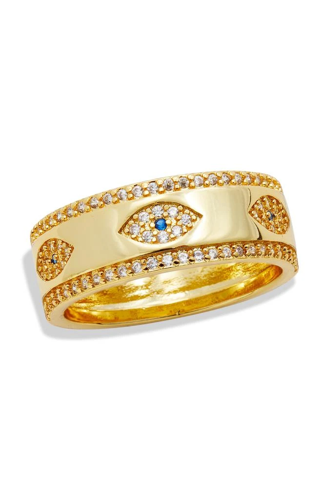 商品Savvy Cie Jewels|Gold Evil Eye Band,价格¥121,第1张图片