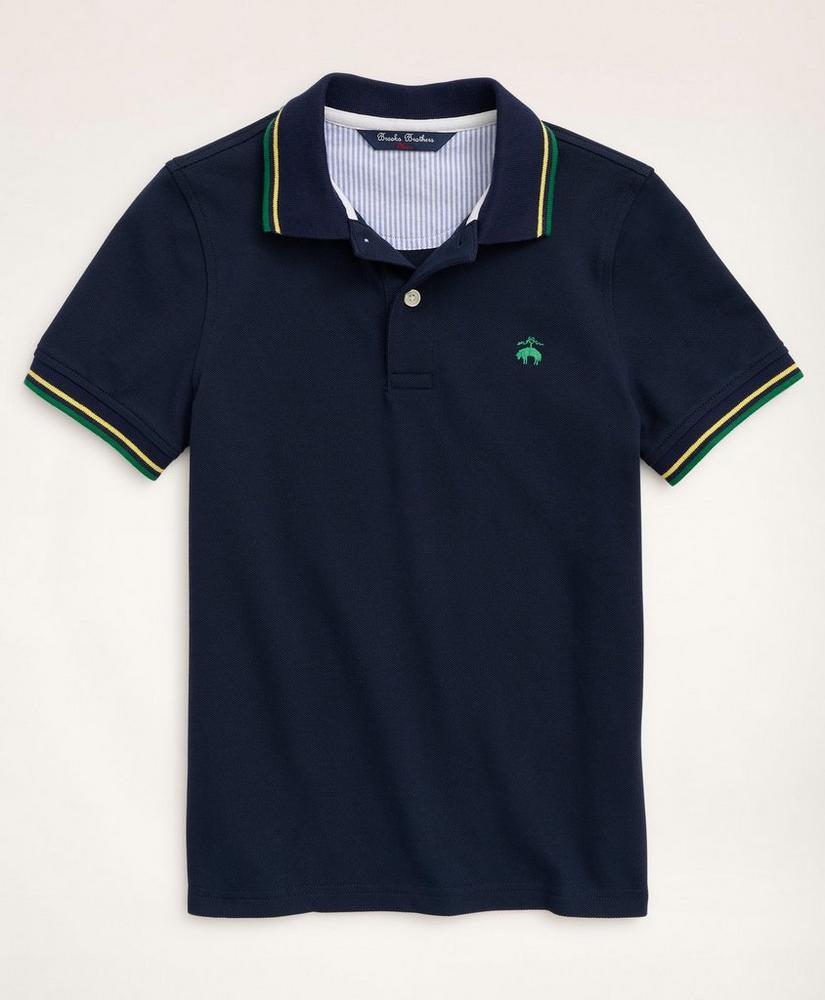 Boys Short-Sleeve Cotton Tipped Polo Shirt商品第1张图片规格展示