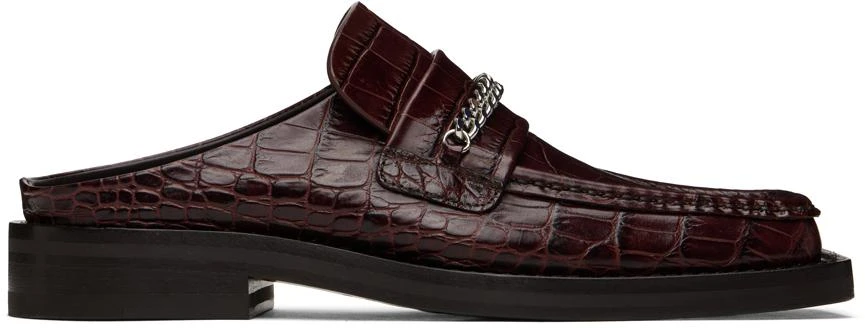 商品Martine Rose|Burgundy Square Toe Loafers,价格¥2163,第1张图片