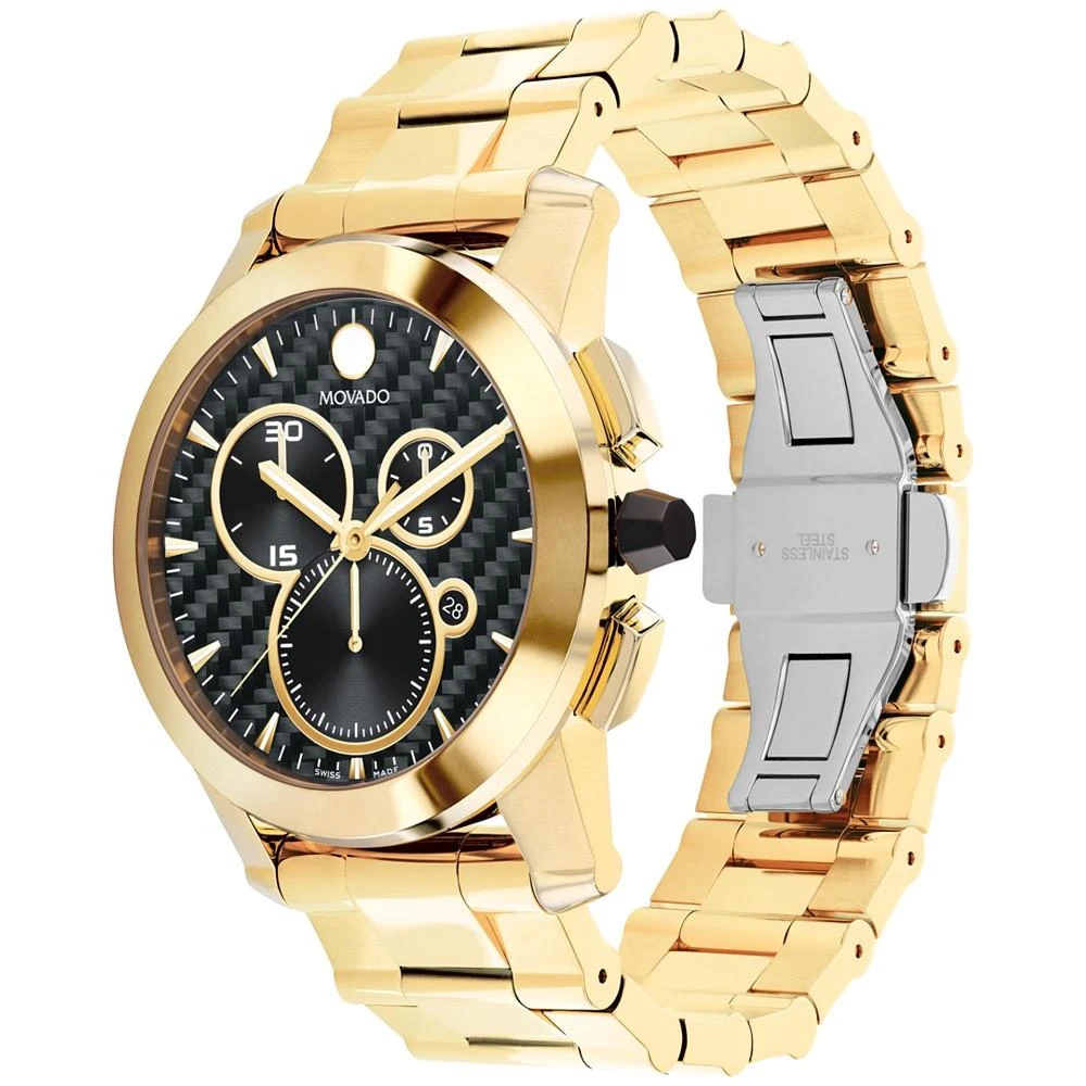 商品Movado|Vizio Men's Swiss Chronograph Gold-Tone PVD Bracelet Watch 45mm,价格¥20807,第2张图片详细描述