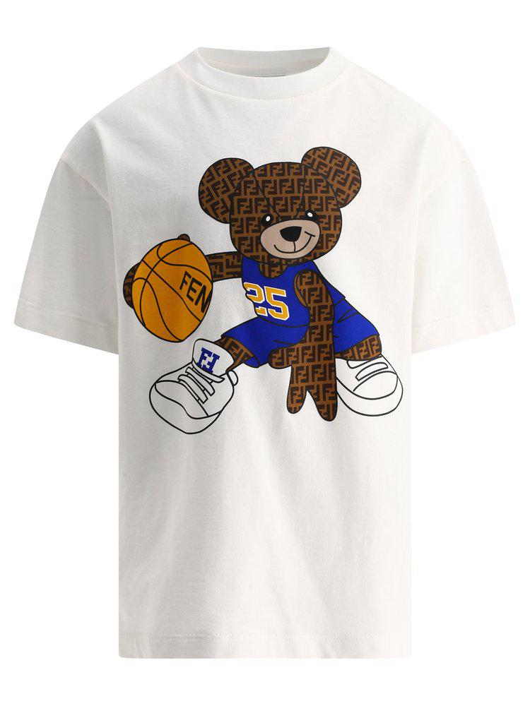 Fendi Kids | Fendi Kids Logo Printed Crewneck T-Shirt 844.86元 商品图片