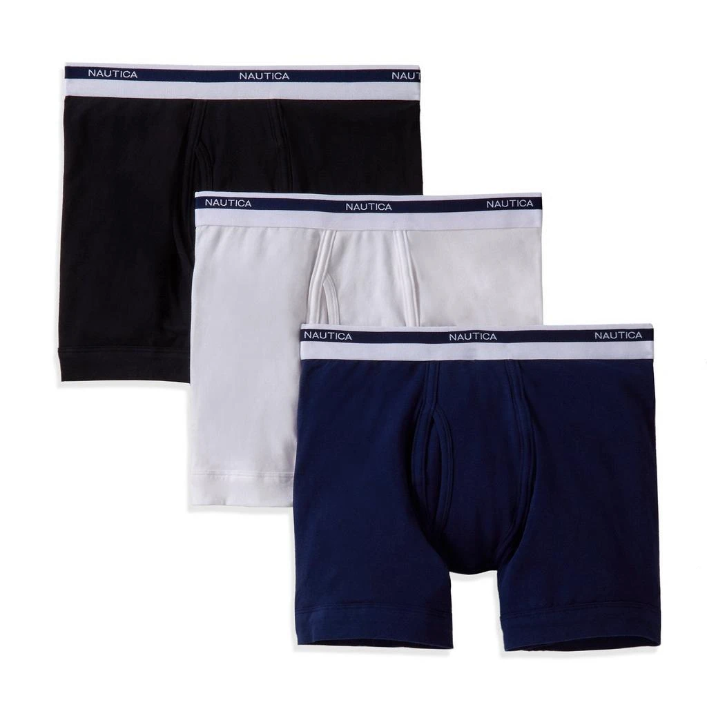 商品Nautica|Nautica Mens Stretch Boxer Briefs, 3-Pack,价格¥159,第1张图片详细描述