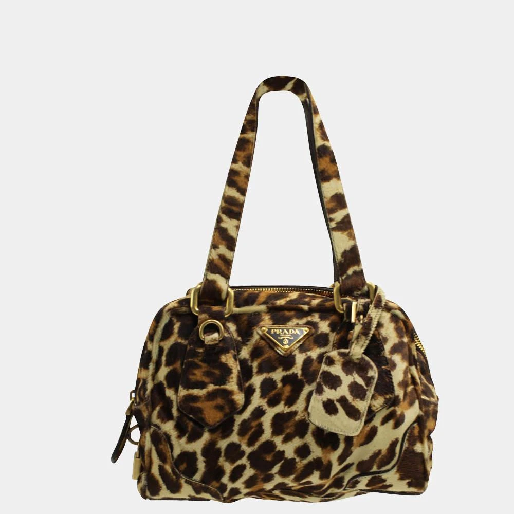 商品[二手商品] Prada|Prada Calf Hair Leopard Print Shoulder Bag,价格¥8464,第1张图片