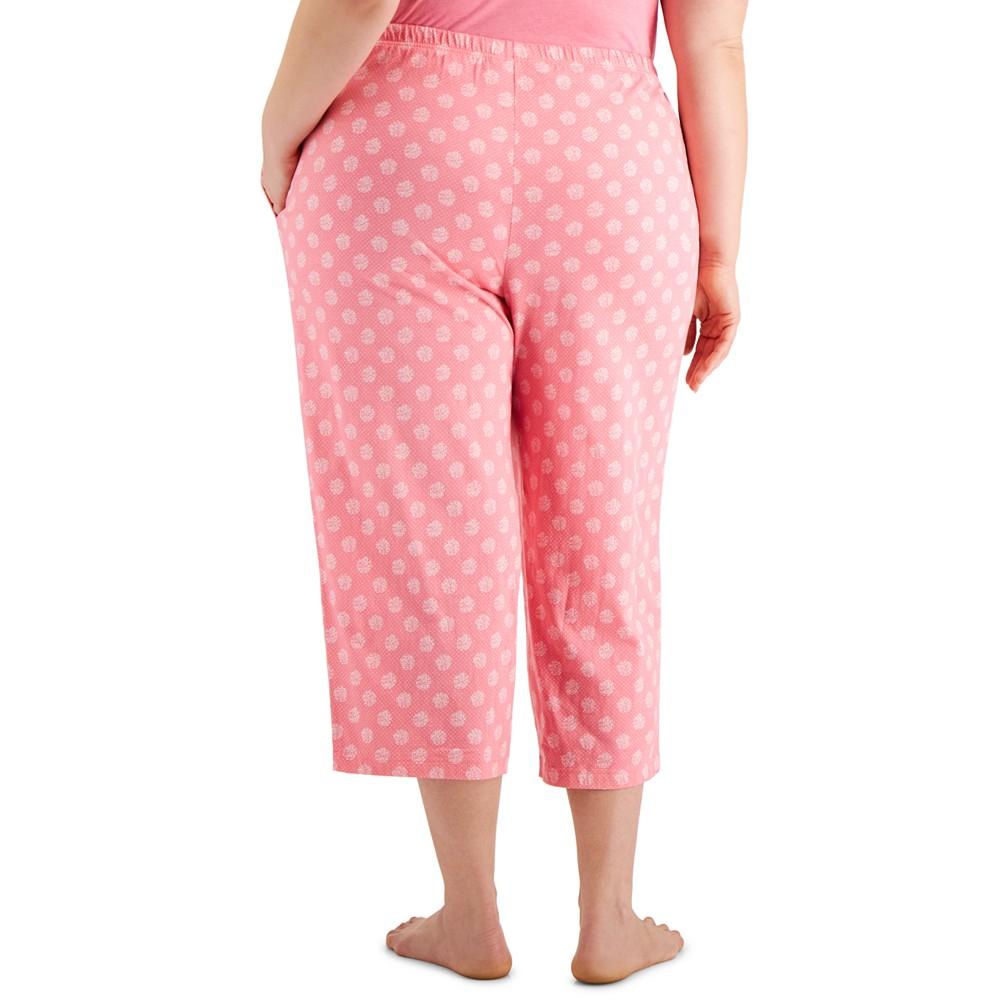 Women's Plus Size Printed Cropped Cotton Pajama Pants, Created for Macy's商品第2张图片规格展示