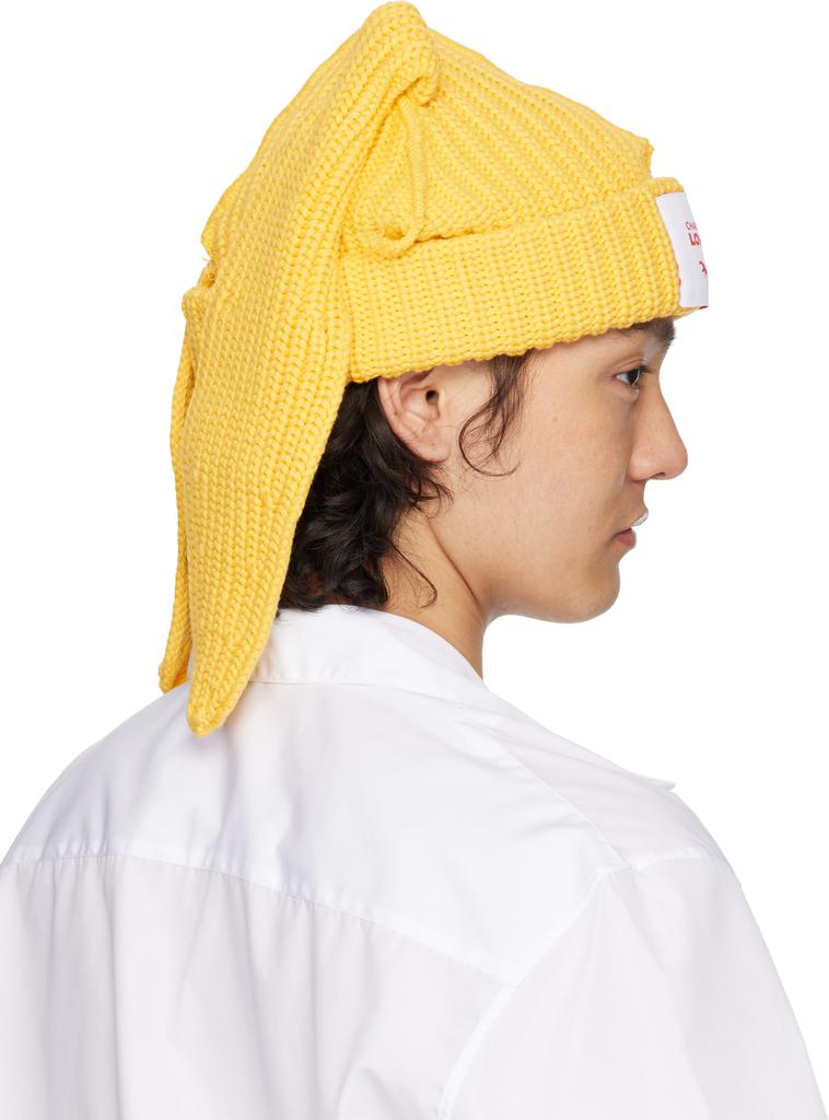 Shop Yellow Chunky Rabbit Beanie on Sale at BeyondStyle
