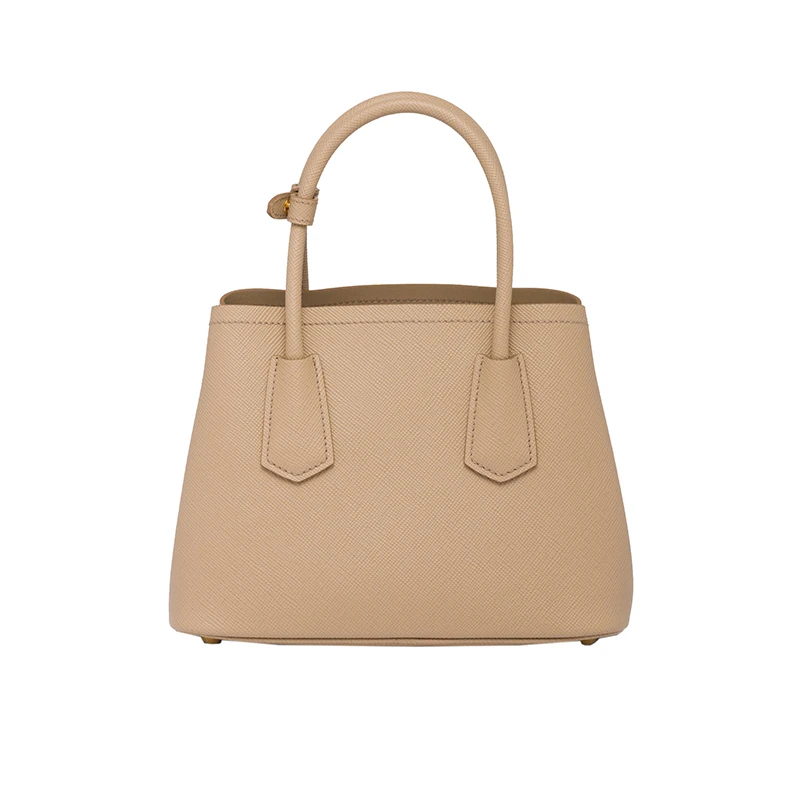 PRADA/普拉达 22新款 Prada Double系列 女士mini砂米色saffiano皮革金扣徽标单肩斜跨手提包1BG443_2A4A_F0036_V_XOO 商品
