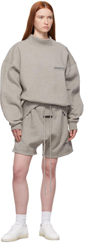 Grey Pullover Mockneck Sweatshirt商品第4张图片规格展示