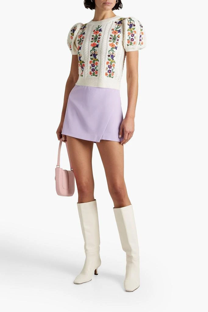 商品Alice + Olivia|Lilia wrap-effect crepe mini skirt,价格¥836,第4张图片详细描述