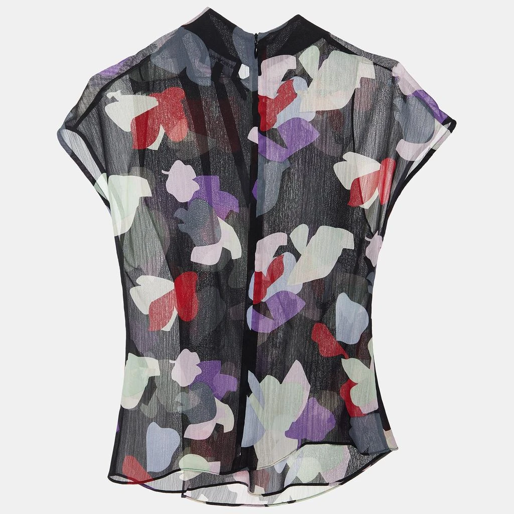 商品[二手商品] Emporio Armani|Emporio Armani Black Printed Chiffon Faux Wrap Top S,价格¥901,第2张图片详细描述