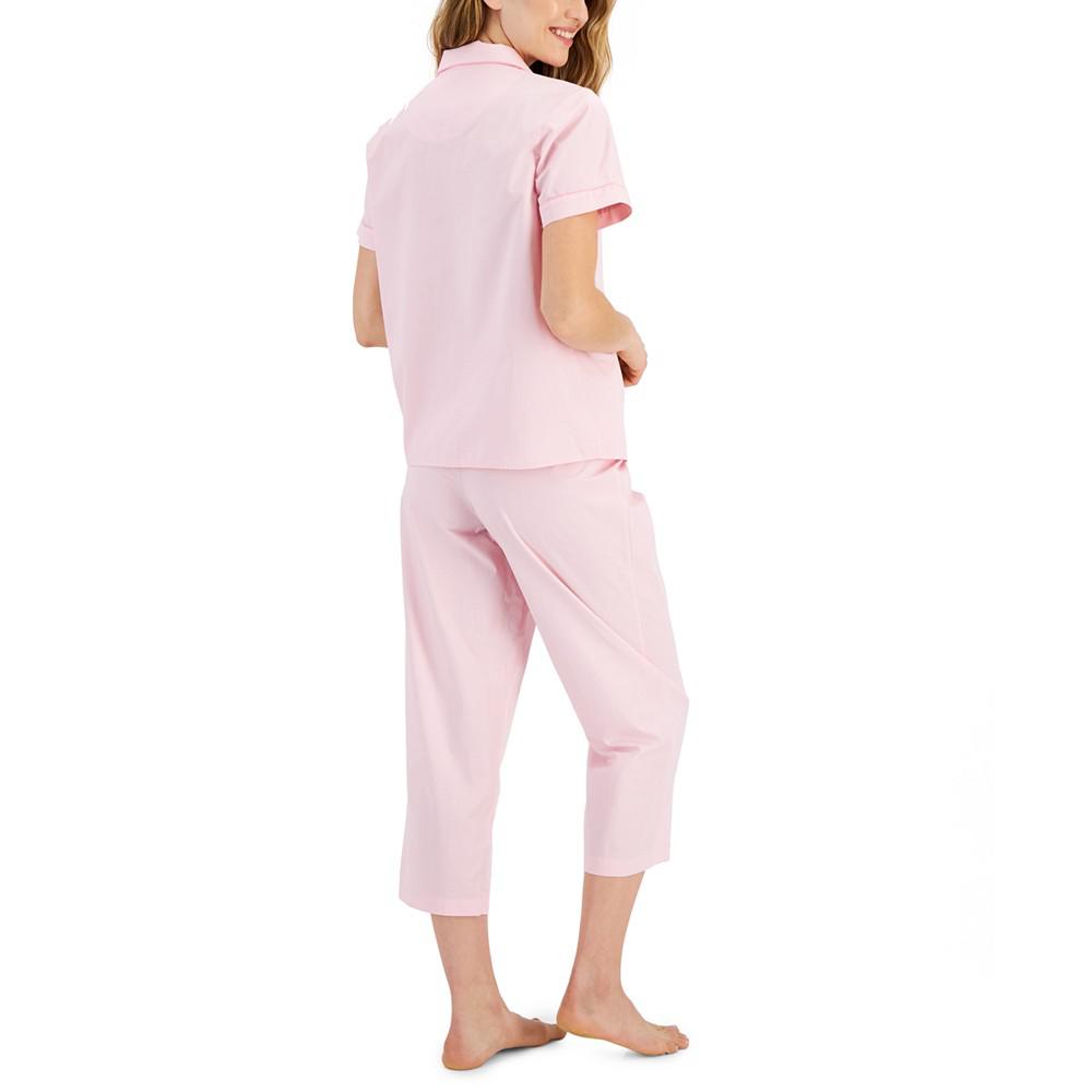 Mama Notch-Collar Short-Sleeve Top and Pajama Pants Set, Created for Macy's商品第2张图片规格展示