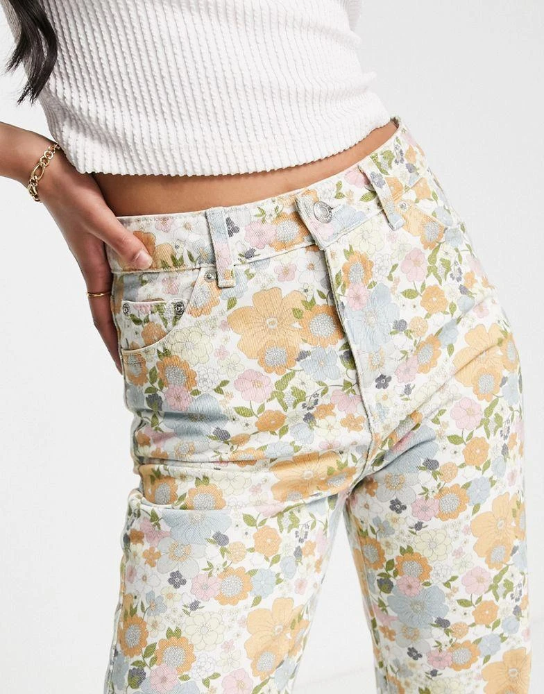 商品Topshop|Topshop retro floral pattern 90s flare in multi,价格¥202,第3张图片详细描述