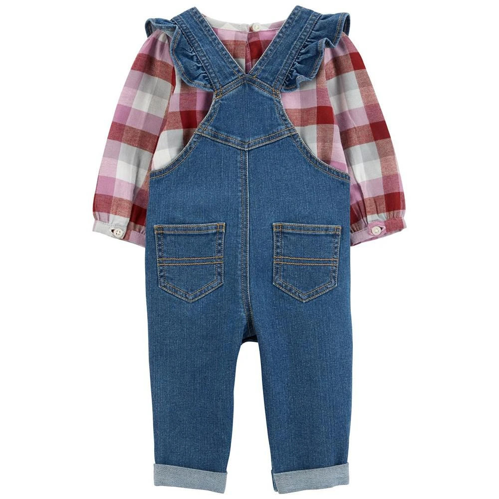 商品Carter's|Baby Girls Plaid Shirt and Denim Overall, 2 Piece Set,价格¥148,第2张图片详细描述