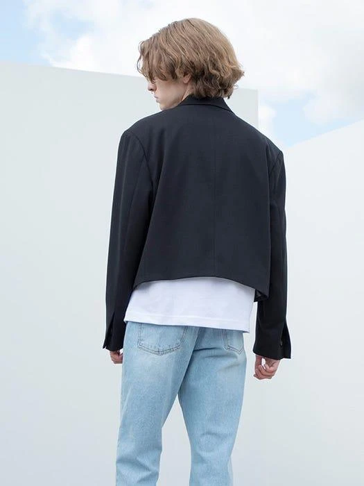 商品SIGNATURE|Crop Blazer Jacket Black,价格¥469,第4张图片详细描述