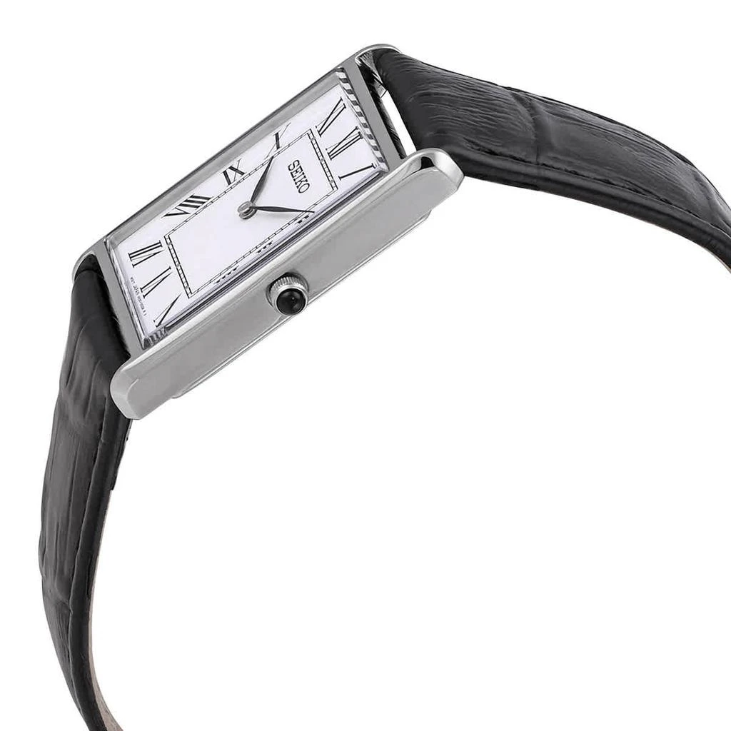 商品Seiko|Essentials Quartz White Dial Black Leather Men's Watch SWR049,价格¥967,第2张图片详细描述