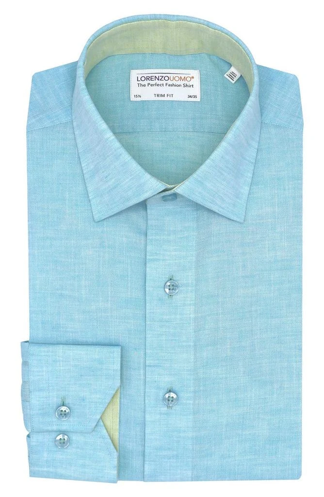 商品Lorenzo Uomo|Trim Fit Solid Cotton & Linen Dress Shirt,价格¥378,第1张图片