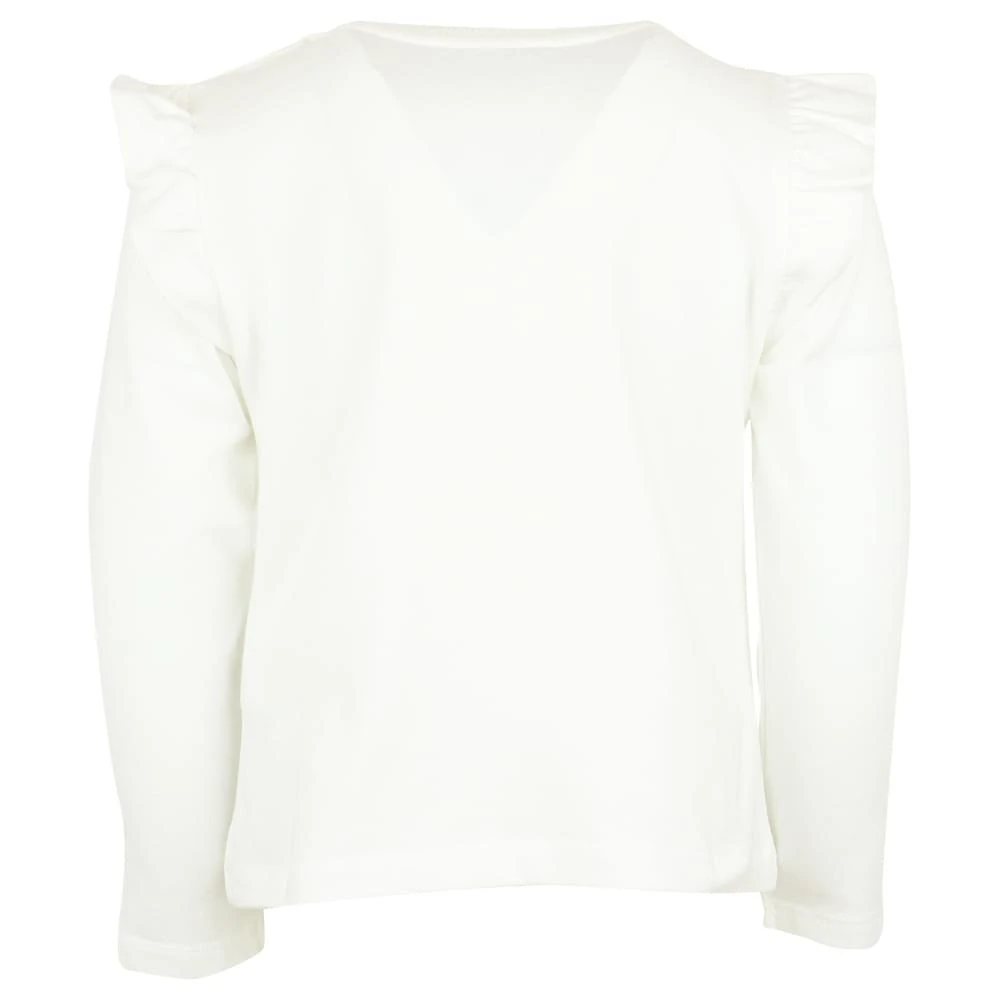 商品Moschino|Ivory Long Sleeve Ruffle Baby T Shirt,价格¥238,第3张图片详细描述