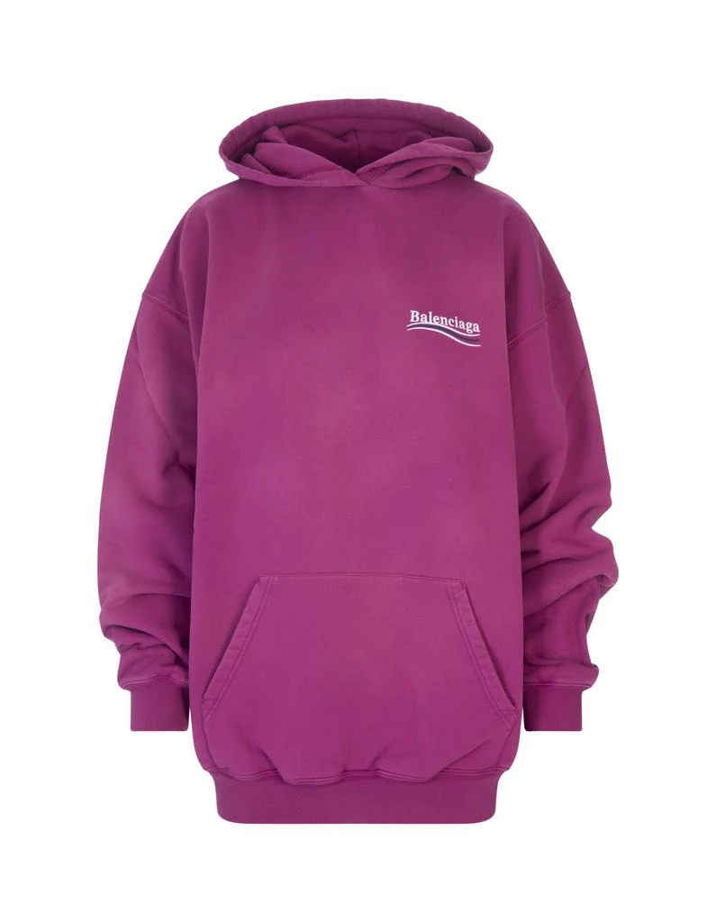 商品Balenciaga|Balenciaga Woman Magenta Political Campaign Medium Fit Hoodie,价格¥5513,第1张图片